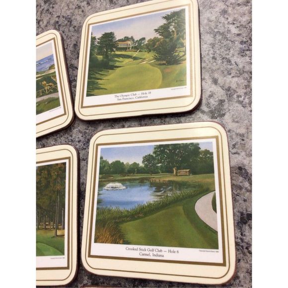 Vintage Pimpernel Deluxe Finish Traditional Collection 6 PC Coasters Original Bo - Picture 7 of 15